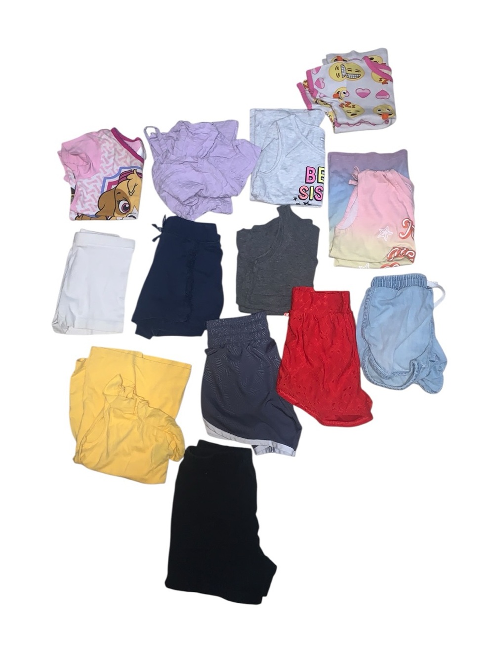 Bundle of 13 Girls 3-5 Shorts Pajama Tops